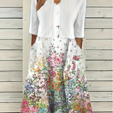 Top & geblümtes Kleid Set