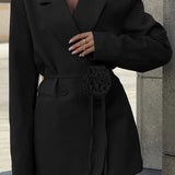 Celeste | Eleganter Blazer mit Taillengürtel und Rosendetail